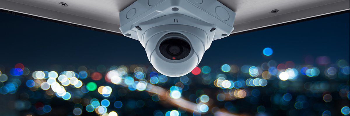 CCTV and night city scene